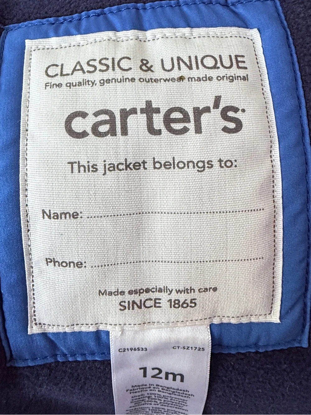 Carters warm hooded